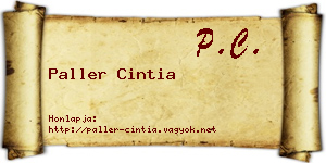 Paller Cintia névjegykártya